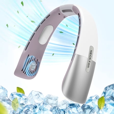 Skdwakiz Portable Neck Fan, Hands-Free Personal Fan with 5 Speeds Wearable Bladeless Fan Whisper-Quiet Rechargeable Fan Perfect for Home, Sports, Travel