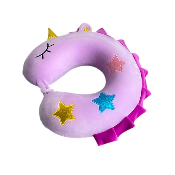Portable Neck Pillow Cartoon Pattern Memory Foam Soft Travel Pillow Washable
