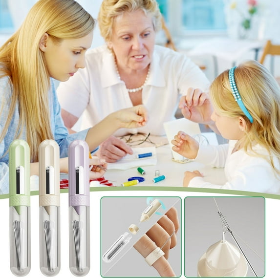 Portable Needle Threader - Household Multi-Functional Hand Sewing Tool with Easy-Thread Design, Essential Accessory for Sewing, Embroidery & DIY Projects, Perfect for Beginners, 0.9*5.39in, Purple