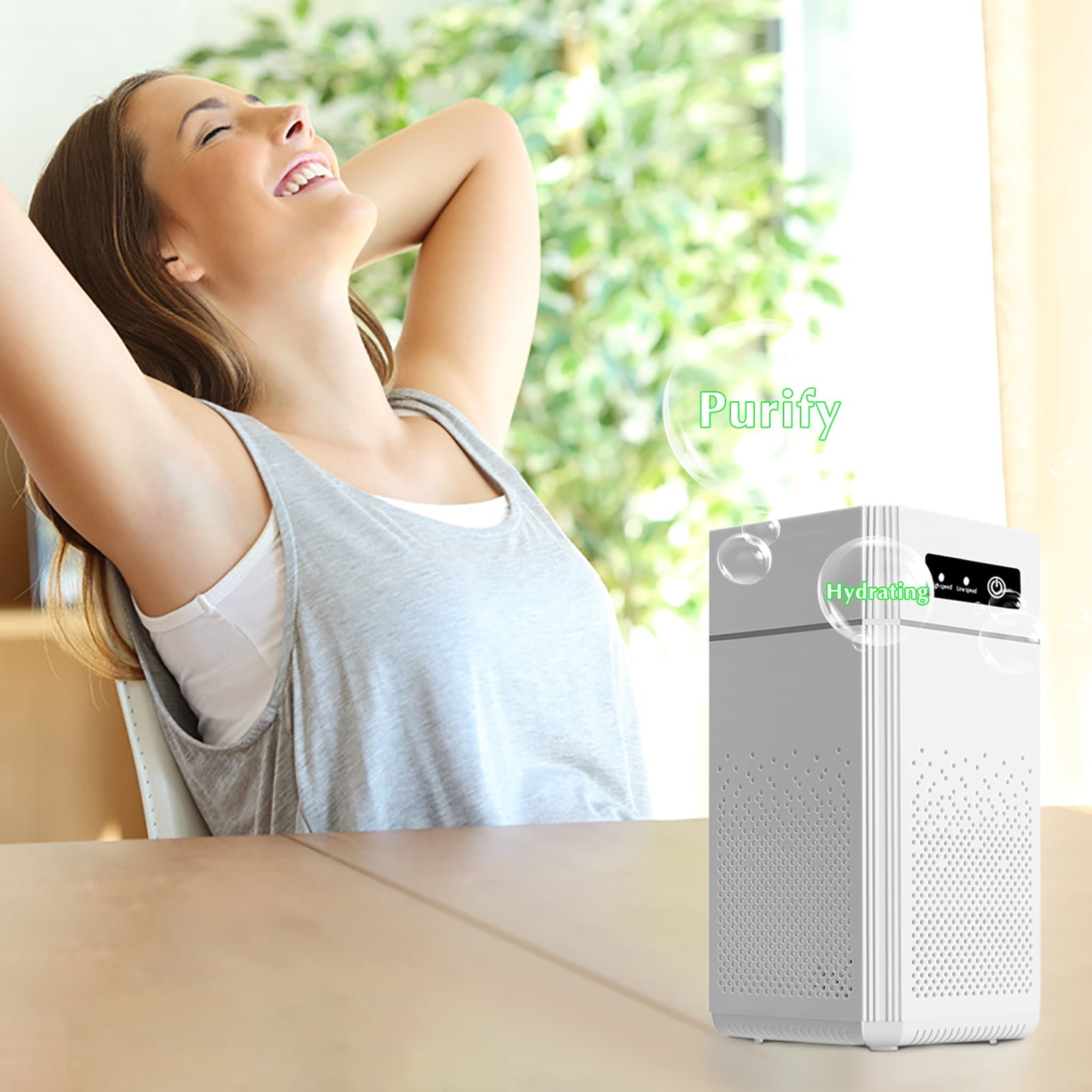 Portable Negative Ion Air Purifier With USB Power, Desktop Home Multifunctional Small Room Air Cleaner With H11 Nanocomposite Filter For Smoke Odor Dust Allergens Quiet Operation For Office Bedroom