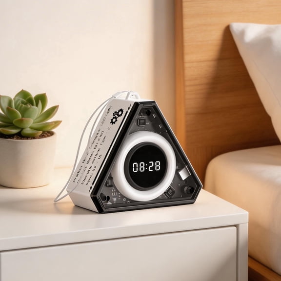 Portable Night Light, Magnetic Led Desk Lamp with Clock, Touch Sensor Bedside Lamp, for Indoor & Outdoor - White