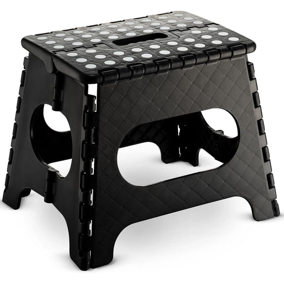 Portable Non Slip Collapsible Plastic Lightweight 11" Folding Step Stool Black