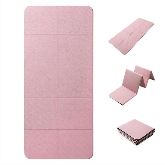 Portable Non-Slip Folding Yoga Pilates Mat, Tear Resistant Yoga Mat for Travel, Outdoor Workouts, Gymnastics & Picnics