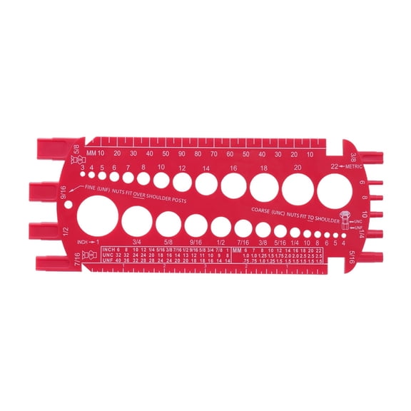 Portable Nut and Drill Bit Thread Checker Screws Measuring Imperials Tool ,Standard Metric Imperial