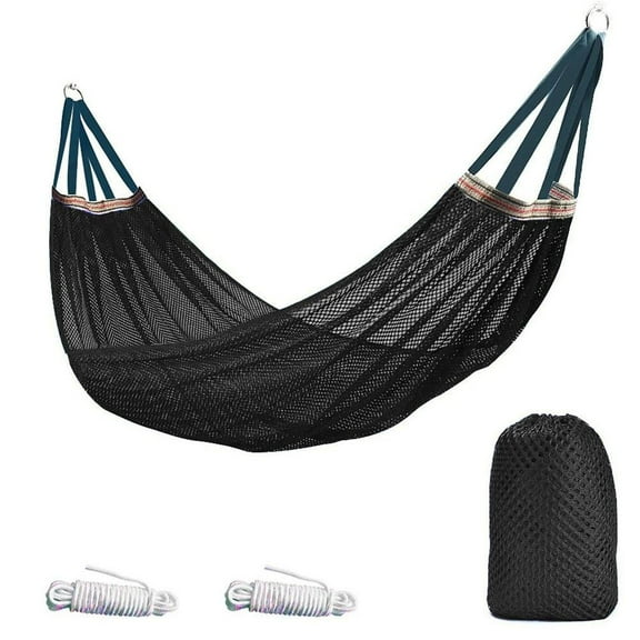 Portable Nylon Hammock with Anti-Roll Design for Camping, Hiking, Beach and Backyard Use