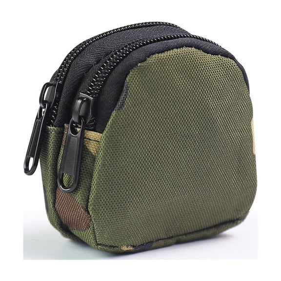 Portable Nylon Waist Bag With Double Zipper, Lightweight Small Molle Pouch For Keys, Coins, Cards, Suitable For Outdoor Hunting, Hiking, Camping For Men & Women