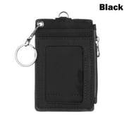 JINGTING Portable Office Work Bus Cards Cover Business Keychain ID Card Holder Wallet Coin Purse BLACK