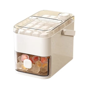 Portable One-Touch Ice Maker with Storage Drawer, Compact Leakproof Countertop Ice Cube Mold Set for Home Office and Outdoor Use(White,One Size)