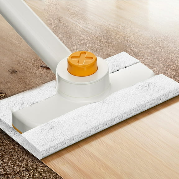 Portable Orange Cloth Changing Mop - Rotating Microfiber Head, ABS & Stainless Steel Handle for Floor Cleaning