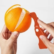 Portable Orange Peeler Tool, Ring-Style Citrus Skin Remover, Mess-Free Fruit Peeling Gadget for School Lunch and Travel, Durable Food-Grade Plastic, 1-Pack, Orange