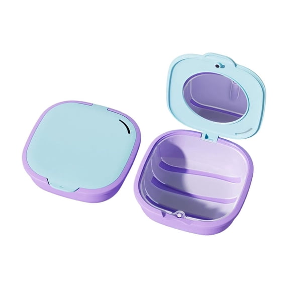 Portable Orthodontic Retainer Case, Sealed Dust Proof Dental Box, Built In Mirror Brace Organizer, Lightweight Travel Storage Container, Compact Waterproof Mouth Guard Holder