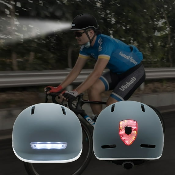 Portable Outdoor Bicycle Helmet USB Charging Riding Taillight Lightweight Cycling Helmet LED Rechargeable Rear Light City Helmet