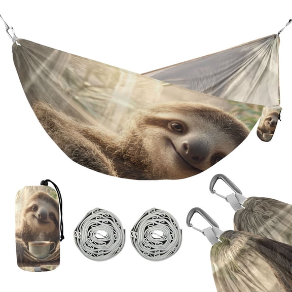 Portable Outdoor Camping Hammock Travel Hammock Ideal for Backpacking, Hiking, and Travel Cute Sloth