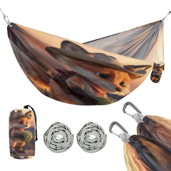 Portable Outdoor Camping Hammock Travel Hammock Ideal for Backpacking, Hiking, and Travel Fox Cactus