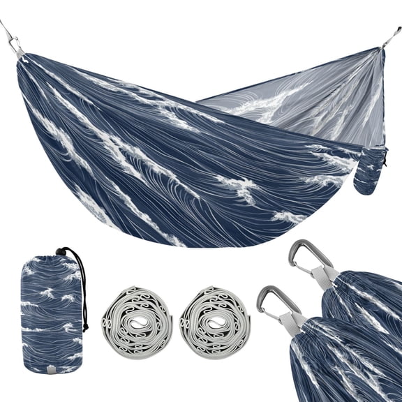 Portable Outdoor Camping Hammock Travel Hammock Ideal for Backpacking, Hiking, and Travel Ocean Waves