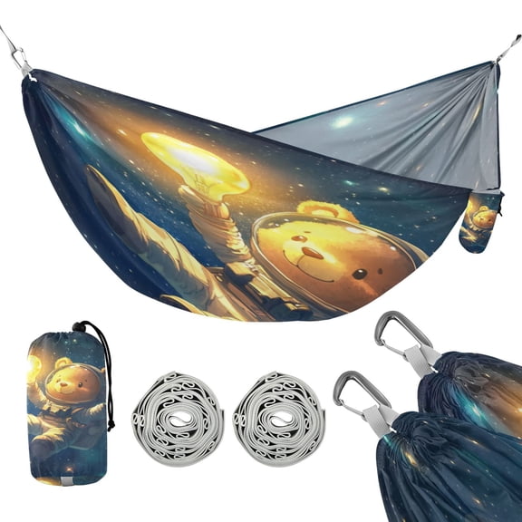 Portable Outdoor Camping Hammock Travel Hammock Ideal for Backpacking, Hiking, and Travel Space-drifting Bear