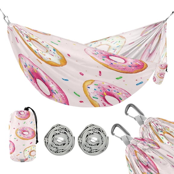 Portable Outdoor Camping Hammock Travel Hammock Ideal for Backpacking, Hiking, and Travel Sprinkled Donuts