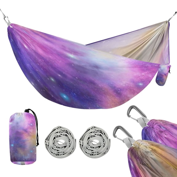Portable Outdoor Camping Hammock Travel Hammock Ideal for Backpacking, Hiking, and Travel Watercolor Space Galaxy