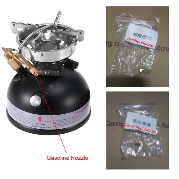 Portable Outdoor Camping Mini Gasoline Stove, Wind Baffles And Foldable Arms, For Outdoor Emergency