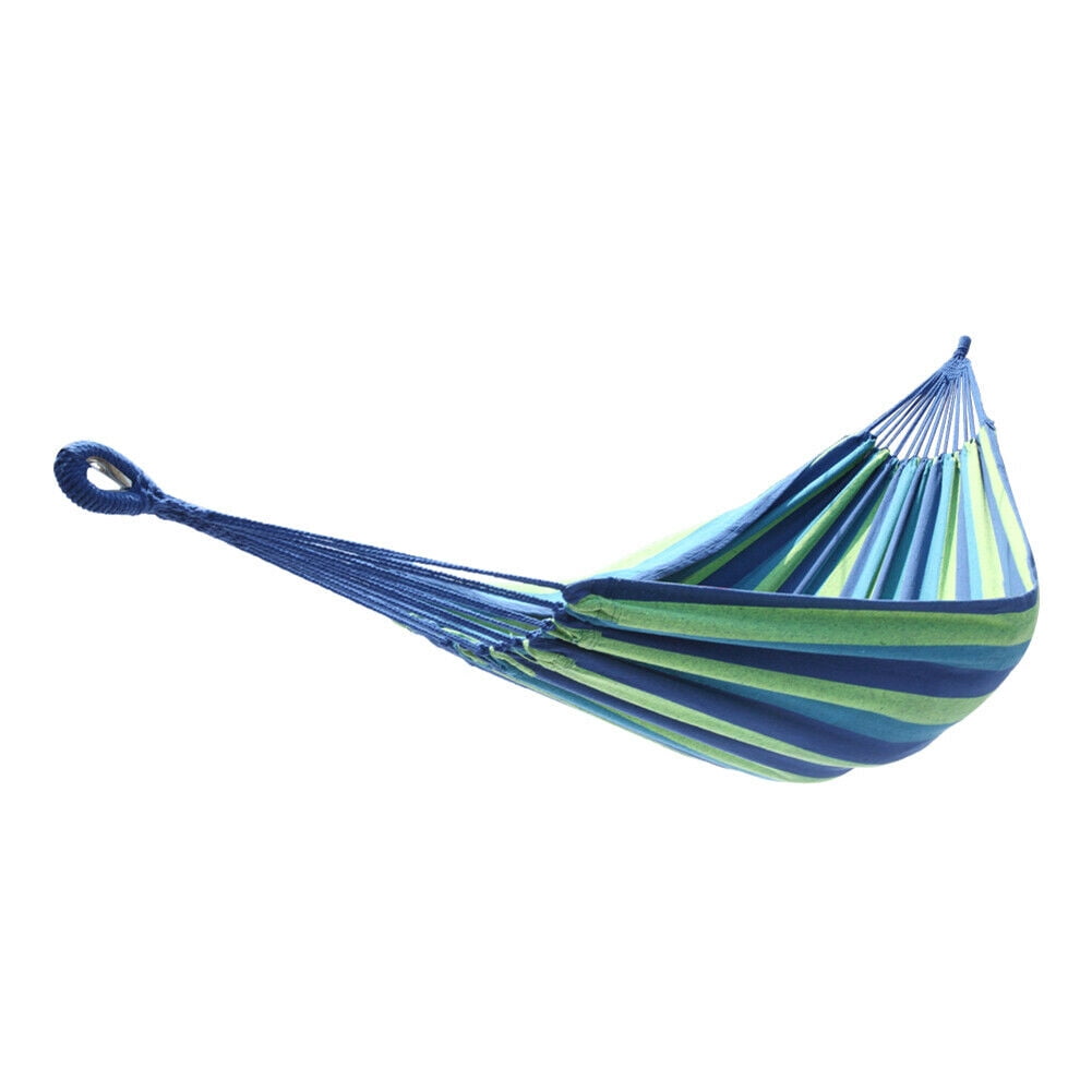 Portable Outdoor Canvas Hammock Stand Camping Sleeping Swing Hanging Bed (Blue)