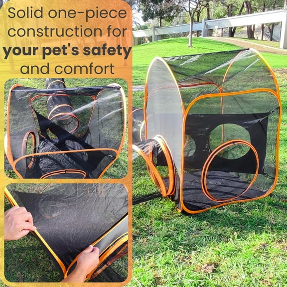 Portable Outdoor Enclosure - Cube Run with Tunnel for Indoor Cats