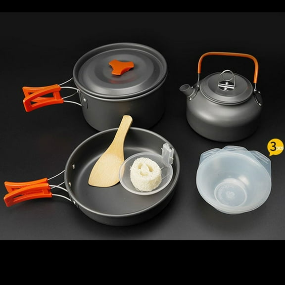 Portable Outdoor Cookware Set: Lightweight, Non-Stick, Perfect For Camping!