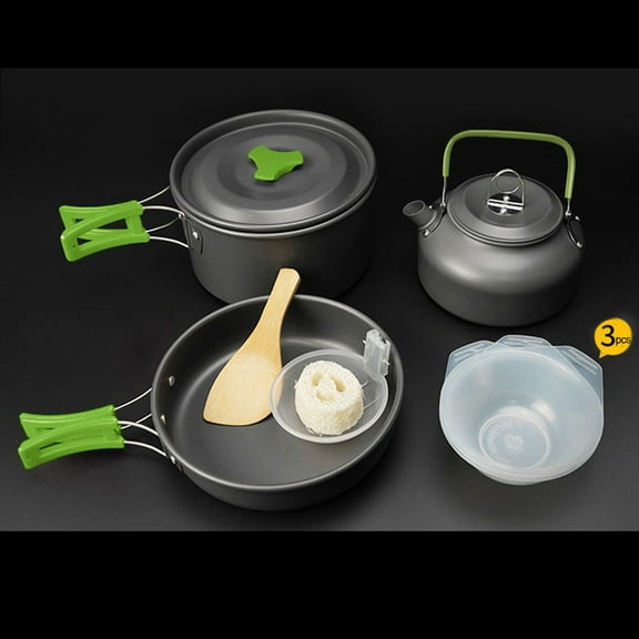 Portable Outdoor Cookware Set: Lightweight, Non-Stick, Perfect for Camping!