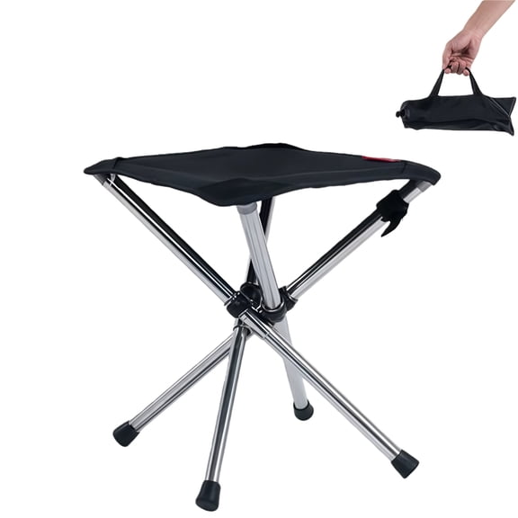 Portable Outdoor Folding Stool, Stainless Steel Camping Chair for Easy Travel