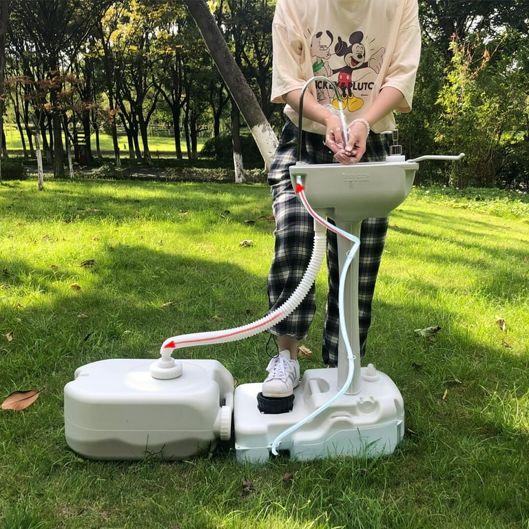 Design Portable Garden Sink Portable Outdoor Foot Pump Camping