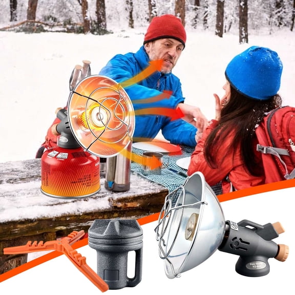 Portable Outdoor Heater, Camping and Tent Fire Stove, Adjustable Gas Heating, Safe Winter Heater for Ice Fishing, Backyard, Hiking, Outdoor Adventure, Travel Heating Solution