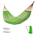 thumbnail image 1 of Portable Outdoor Ice Silk Mesh Hammock 100x51 Inches with Straps and Bag Anti-Flip Camping Swing Green, 1 of 5