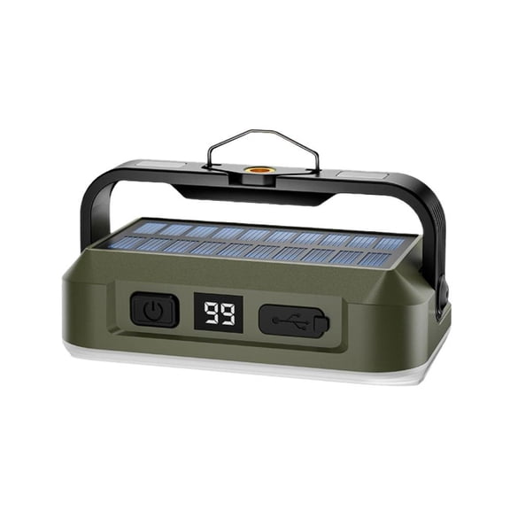 Portable Outdoor LED Camping Lantern, Solar & Type-C Dual Charging, 400 Lumens 5 Modes 4 Light Sources for Power Outages Camping Hiking Emergency Work Lights