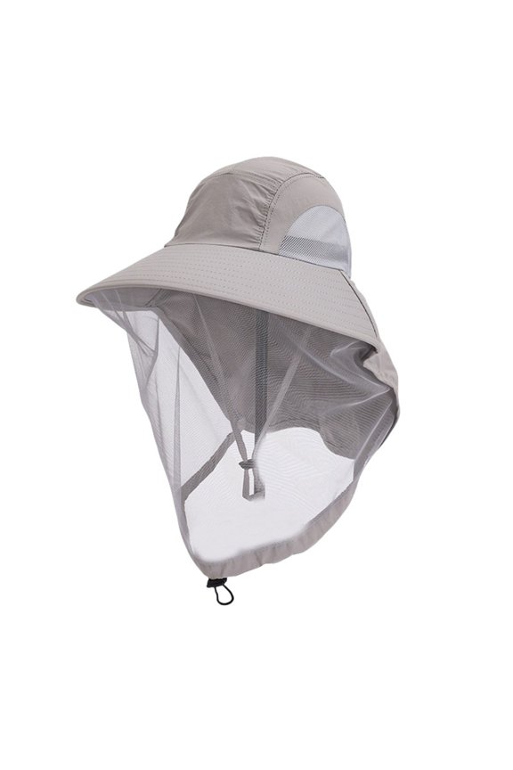 Portable Outdoor Mosquitoes Face Mask Hat with Reinforced Mesh Panel and Compact Foldable Design for Men
