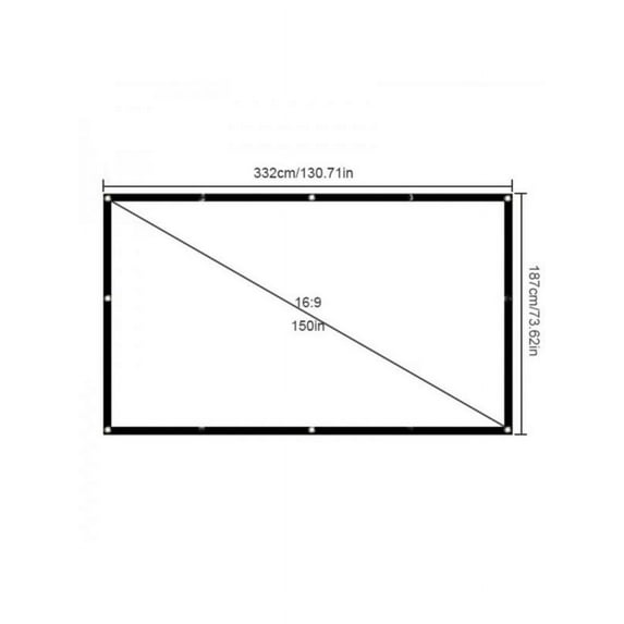 Portable Outdoor Movie Screen, 150 inch 3D Projector Screen Frame Foldable Movie Screen for Projectors Enjoy Outdoor Film Movie Night with Carrying Bag for Indoor Outdoor Home Theater Camping