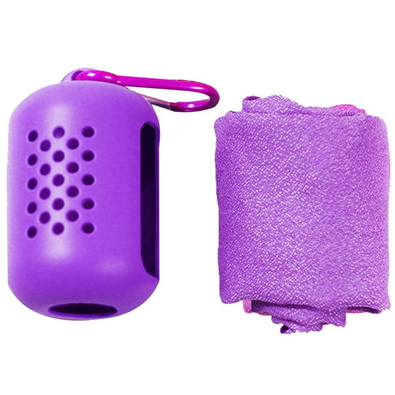 Portable Outdoor Quick-Dry Sweat Absorbent Cool Fitness Running Sports Towel-Purple,400x400mm