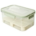 thumbnail image 1 of Portable Outdoor Snackle Box Cooler, Ice Preservation Box, Double Layer Insulated Cooler with Drain Divider, Stackable Food Storage Container, Keeps Food Cold for Hours with Removable Ice Pack,Green, 1 of 9