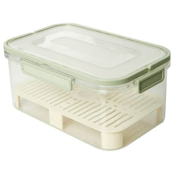 Portable Outdoor Snackle Box Cooler, Ice Preservation Box, Double Layer Insulated Cooler with Drain Divider, Stackable Food Storage Container, Keeps Food Cold for Hours with Removable Ice Pack,Green