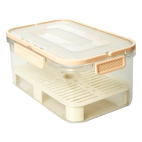 Portable Outdoor Snackle Box Cooler, Ice Preservation Box Insulated Fresh Cooler Ice Retention Holder Food Storage Container,Double Layer Long Cooling With Drain Divider Stackable Cooler,Brown