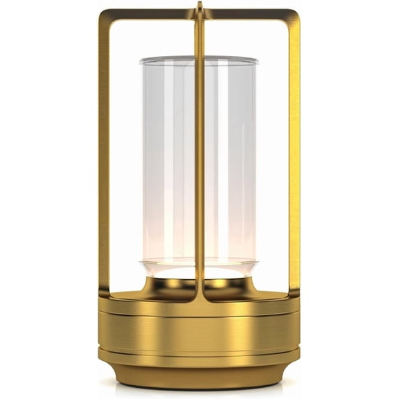 Portable Outdoor Table Lamp, Cordless Dimmable Touch Table Light,   Operated Small Lamp with 3 Colors and Brightness Control for /Patio/Camping/Bar/Coffee Shop ()