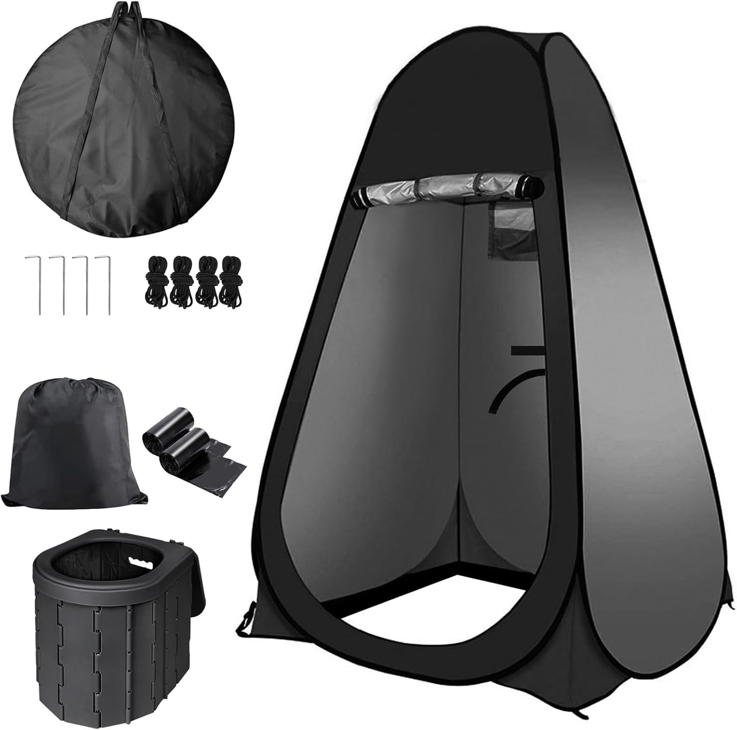 Portable Outdoor Toilet Kit for Adults,Pop Up Privacy Tent,Camping ...
