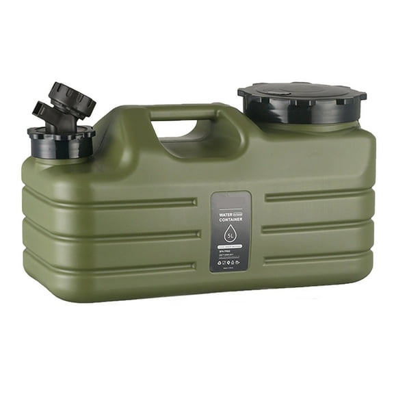 Portable Outdoor Water Storage Container Green/Khaki/Black PE Water Tank With Tap (5L/10L/11L/12L Options) Includes Spare Cap Extension Tube & Cleaning Brush For Camping