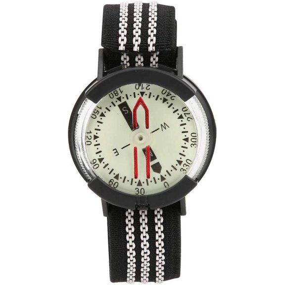Portable Outdoor Waterproof Pressure Resistant Compass Watch with Adjustable Dial and Glow for Camping, Diving, Hiking