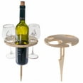 thumbnail image 1 of Portable Outdoor Wine Table With Bottle Holder - Foldable Mini Wooden Wine Glass Rack & Snack Holder, 1 of 5