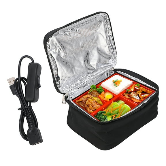 Portable Oven, 5V 9W Car Electric Food Warmer Mini Personal Heated Lunch Box for Cooking and Reheating Meals in Vehicles and Trucks for Work on the Road