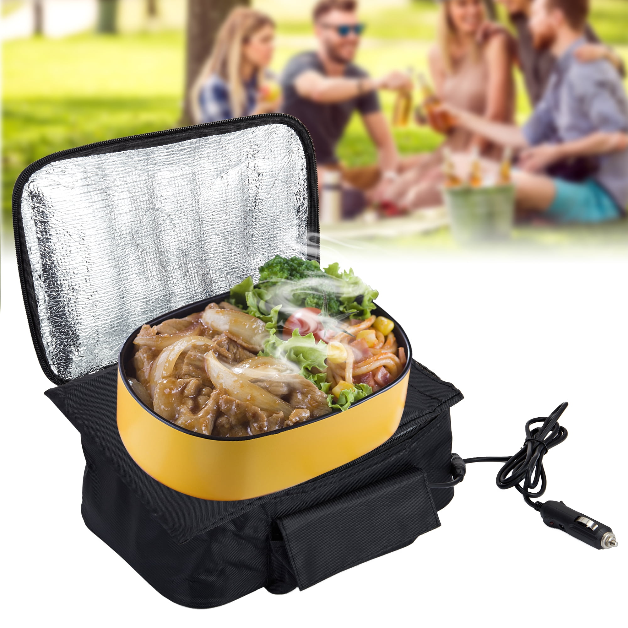 Portable Oven Personal Food Warmer - 110V Portable Microwave Mini Oven, ,  Heated Bento Lunch Box for Cooking and Reheating Food in Office, Parties,  Travel, Bedroom, Home Kitchen (Oxford cloth) 