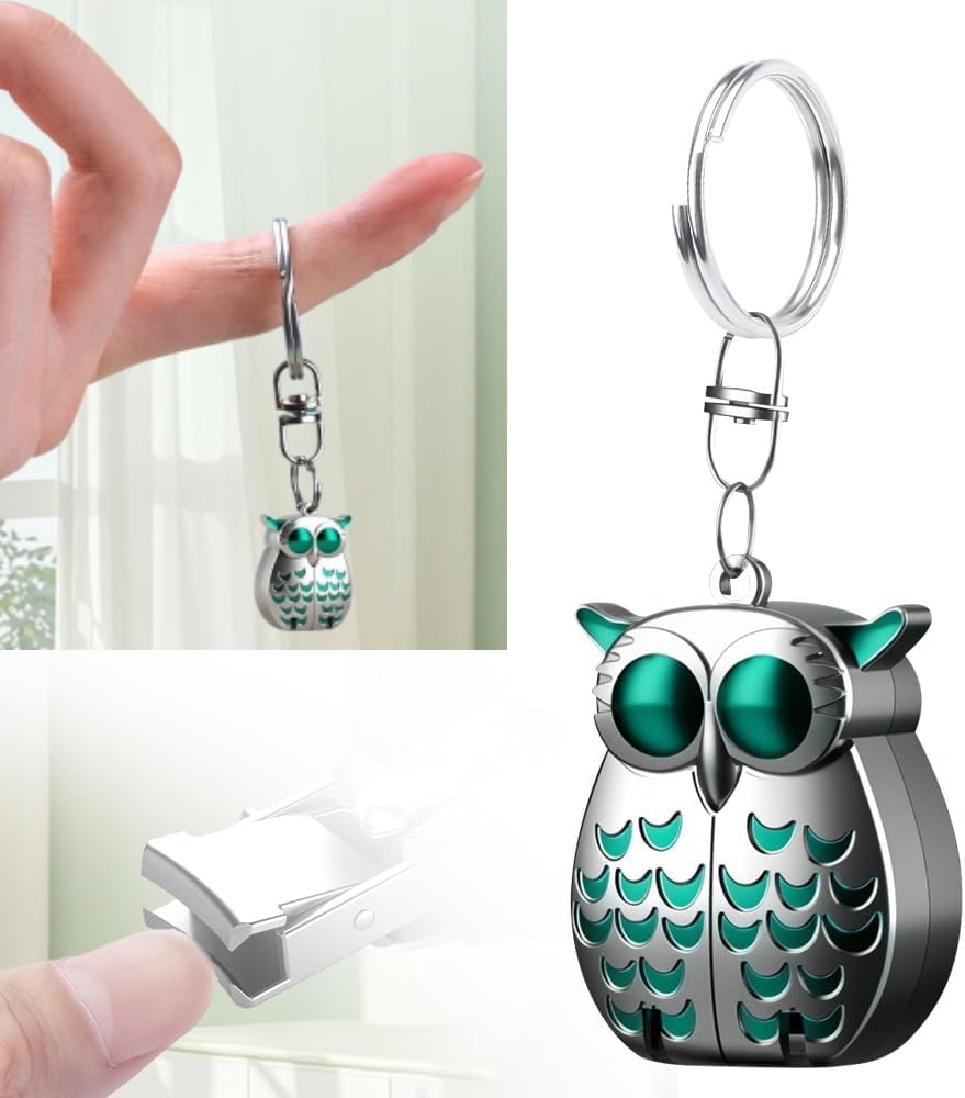 Portable Owl Keychain Nail Clipper, 2025 Upgraded 2-in-1 Foldable Owl ...