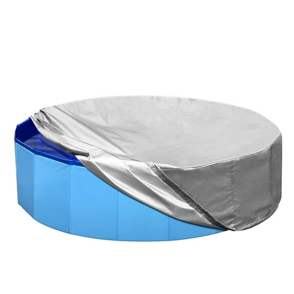 Portable Oxford Cloth Cover for Multi-Size Round Pools, Quick-Collapse Design with Drawstring Waterproof & Dustproof Dog Pool Protector