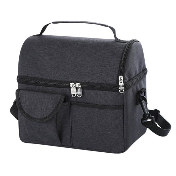 Portable Oxford Cloth Lunch Bag for Women/Men, Insulated Lunch Box Cooler Bag for Adult, Collapsible Leakproof Lunch Bag with Adjustable Shoulder Strap for Work Office Picnic Beach