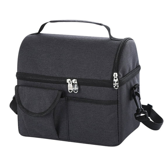 Portable Oxford Cloth Lunch Bag for Women/Men, Insulated Lunch Box Cooler Bag for Adult, Collapsible Leakproof Lunch Bag with Adjustable Shoulder Strap for Work Office Picnic Beach