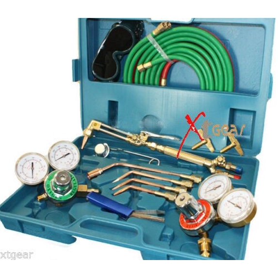 Portable Oxygen Acetylene Welding Cutting Outfit Torch Set Gas Welder ...